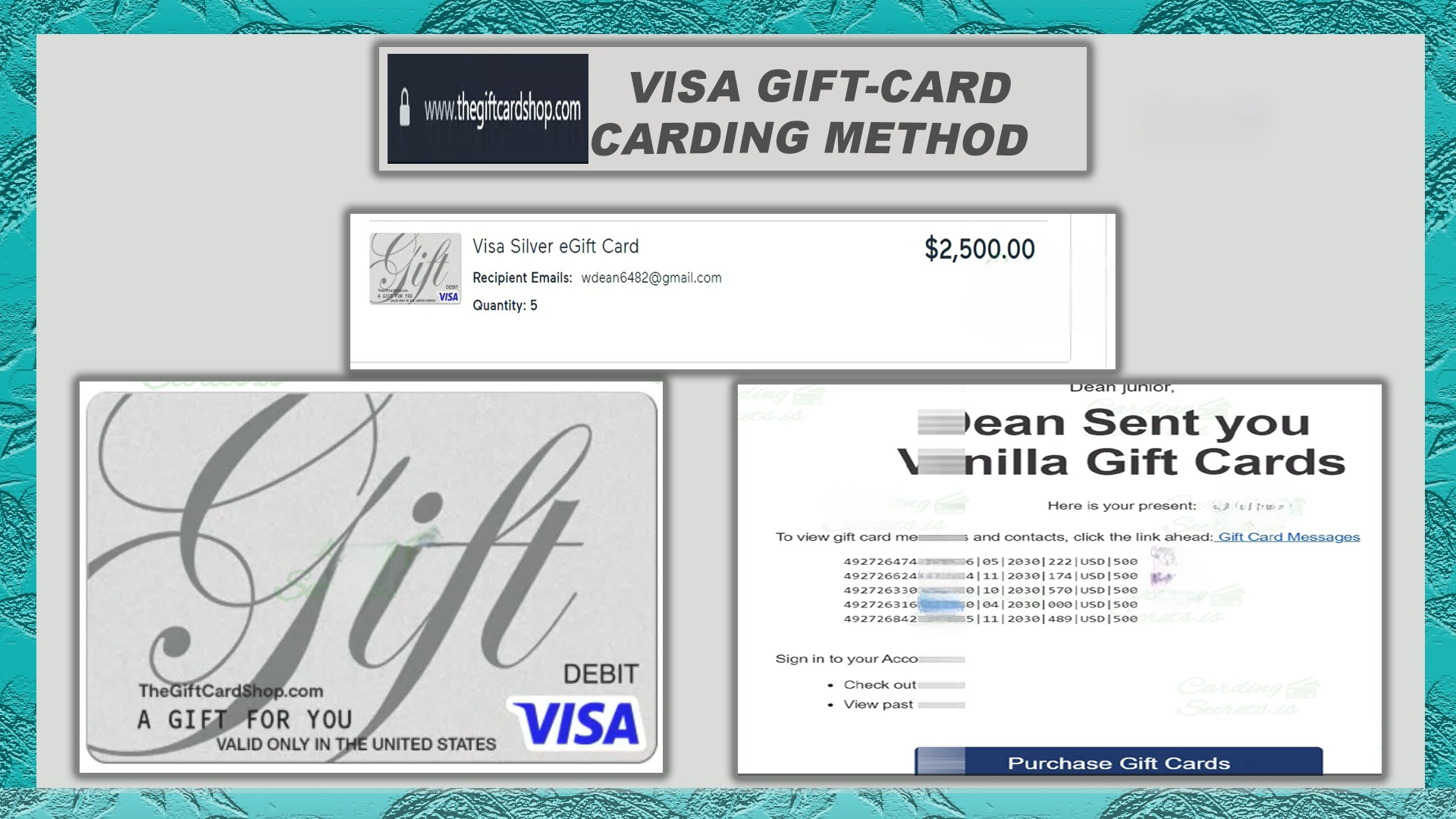 $2500 Digital Cash: Visa Silver eGift-Card Carding Method Video (TGS)