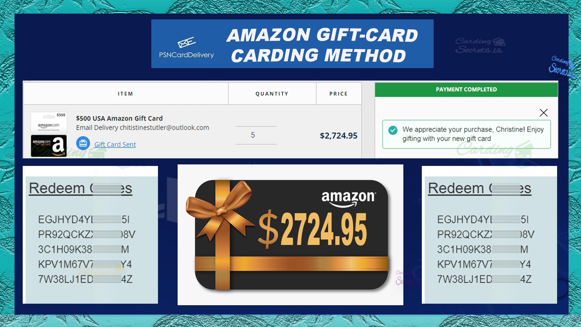 $2724 Amazon Gift-Card Carding Method Video: PSNcardDelivery