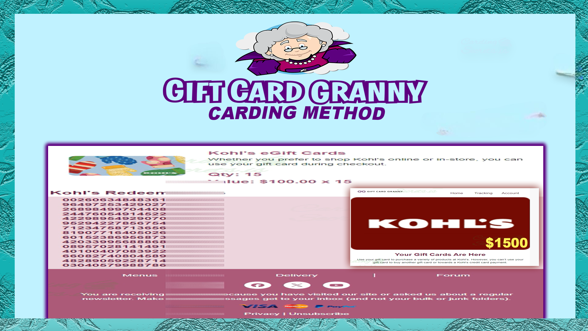 Gift Card Granny Carding Method Video (Kohls: $1500)