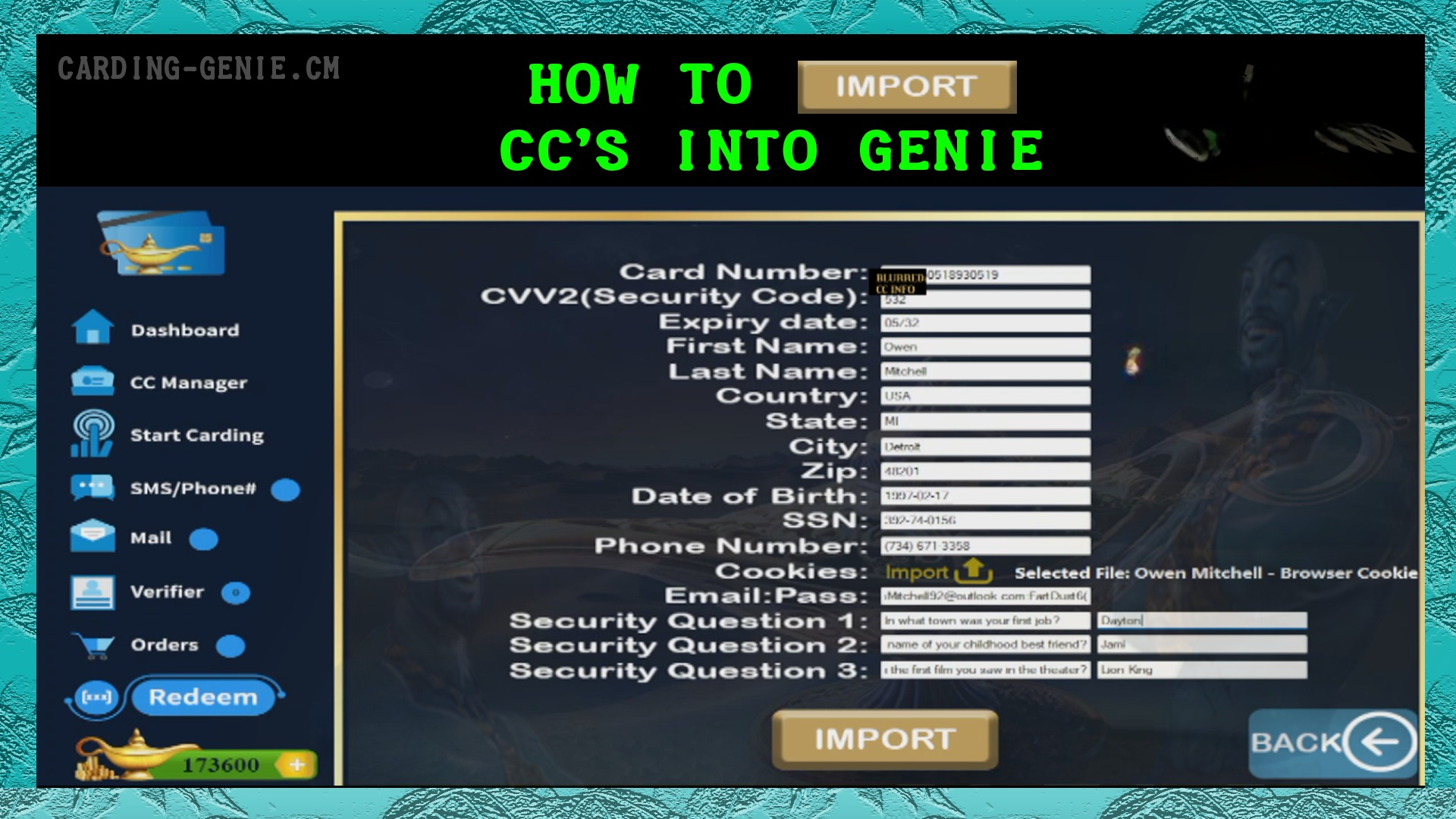 How to import CCs into Carding Genie AI